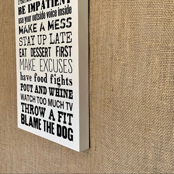 LOUISE CAREY Kid’s Rules Canvas Wrap Message Art - Picture 2 of 6